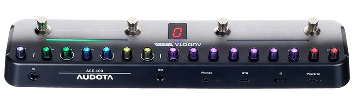 Audota ACE-100 Combined Effects Pedal, led e interruttore a pedale