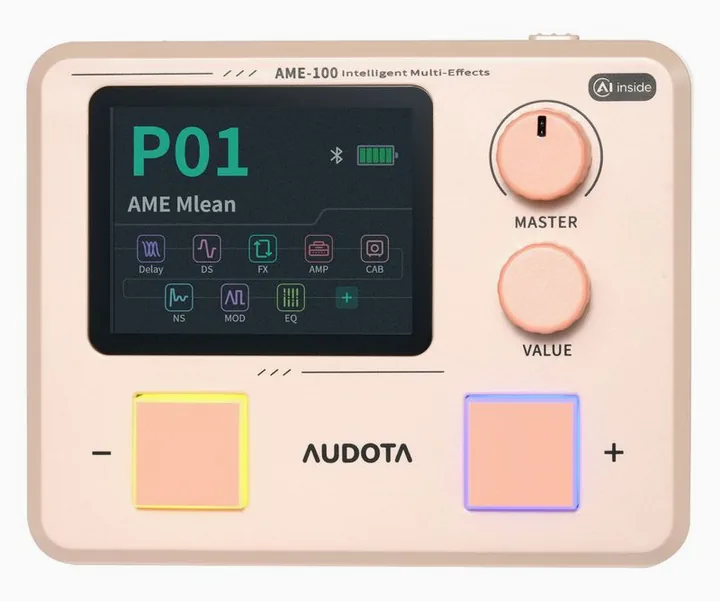 Audota AME-100 Multi-Effects WR, led e interruttore a pedale