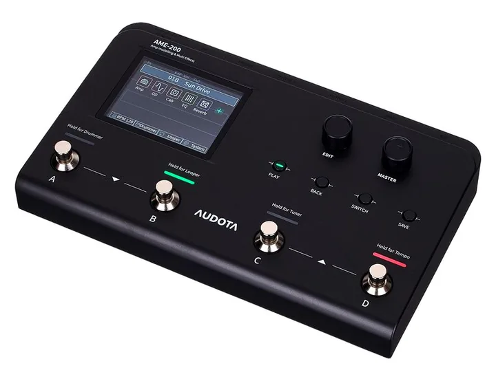 Audota AME-200 Amp Modeler inquadrato di fronte su sfondo neutro