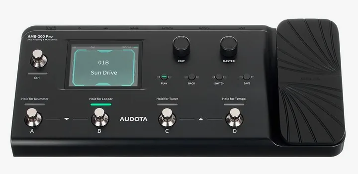 Audota AME-200 PRO Amp Modeler, led e interruttore a pedale