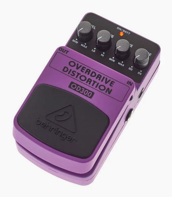 Behringer OD300 Overdrive Distortion, manopole viste dall'alto