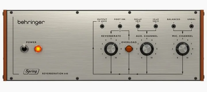 Behringer Spring Reverberation 646, led e interruttore a pedale