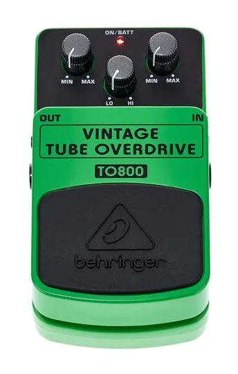 Behringer TO800 Vintage Tube Overdrive, grafica del pannello superiore