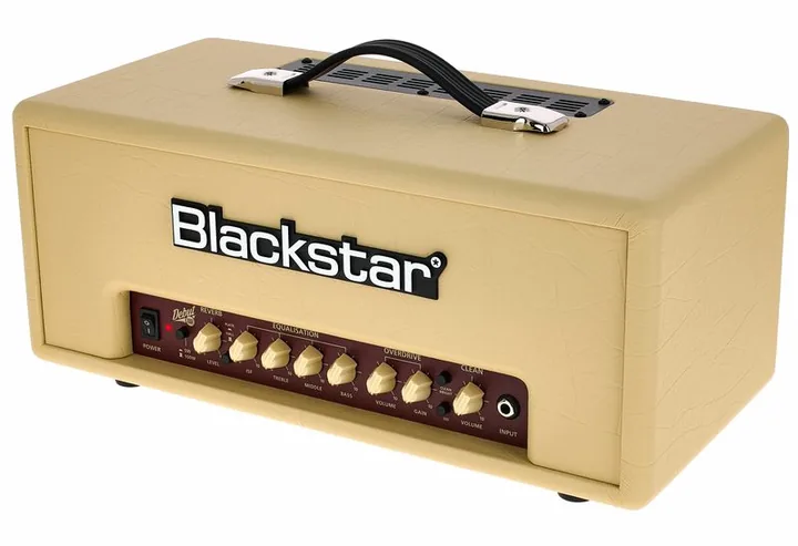 Blackstar Debut 100RH Head Beige, retro con le prese di collegamento