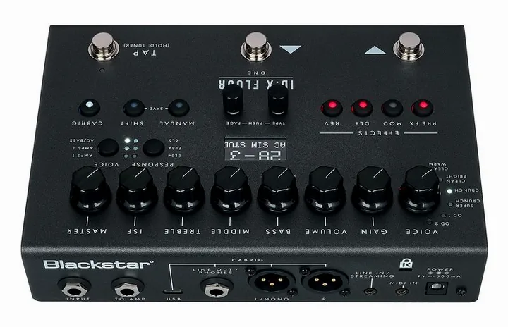 Blackstar ID:X Floor One, logo e finiture del pannello frontale