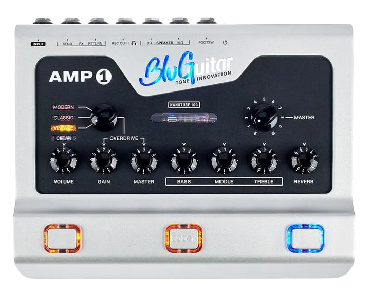 BluGuitar Amp1 Mercury Edition, retro con le prese di collegamento