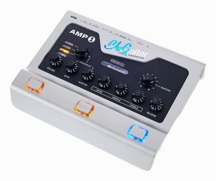 BluGuitar Amp1 Mercury Edition inquadrato di fronte su sfondo neutro