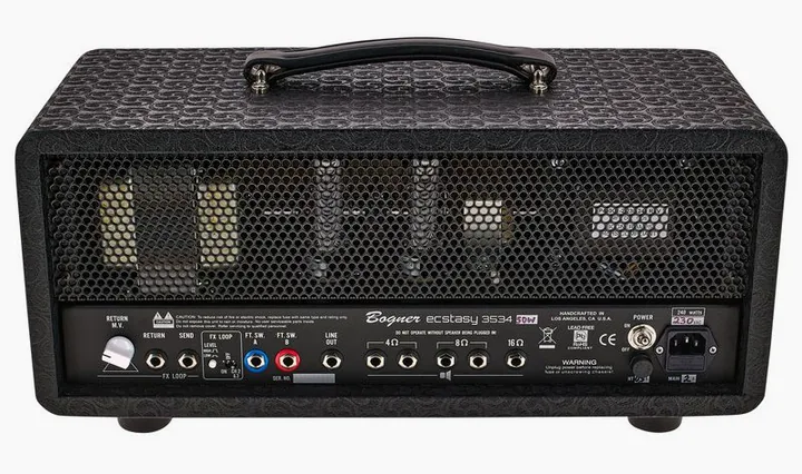 Bogner XTC 50 3534 50W Head, logo e finiture del pannello frontale