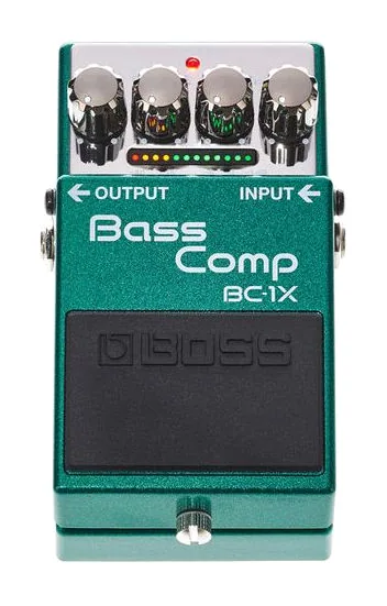 Boss BC-1X Bass Compressor, ingressi e uscite laterali
