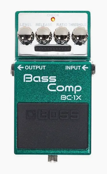 Boss BC-1X Bass Compressor, manopole viste dall'alto