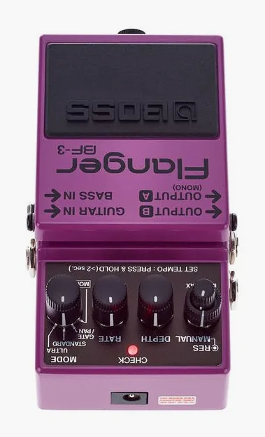 Boss BF-3, manopole viste dall'alto