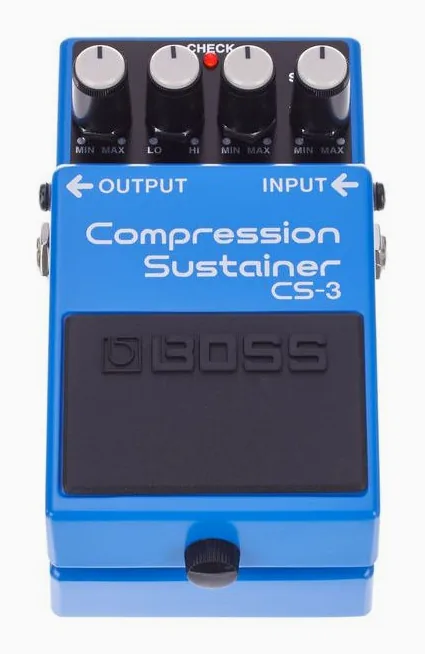 Boss CS-3 Compression Sustainer, manopole viste dall'alto