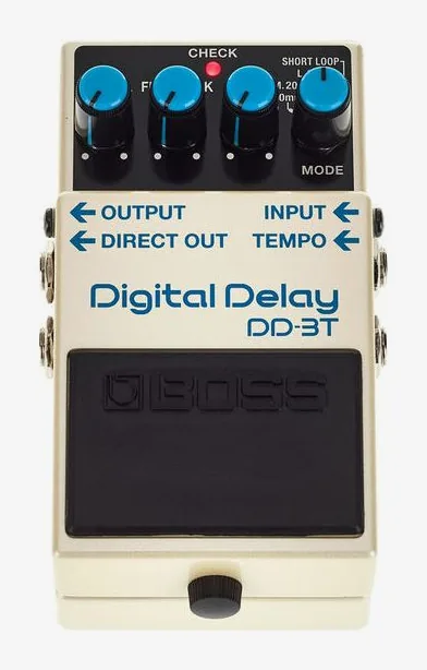 Boss DD-3T Digital Delay, grafica del pannello superiore