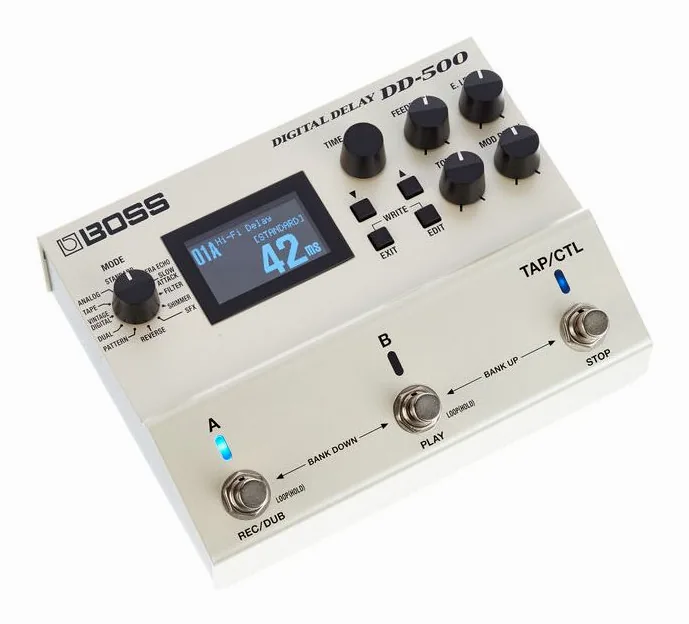 Boss DD-500 Digital Delay, ingressi e uscite laterali