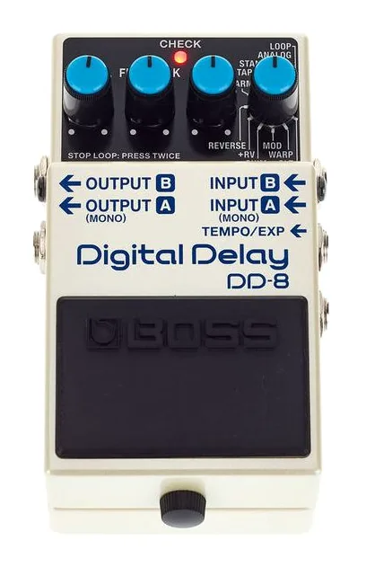 Boss DD-8 Digital Delay, connettori sul retro dell'unita