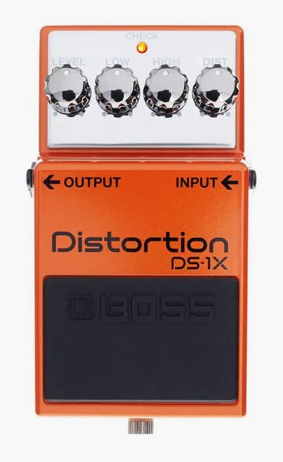 Boss DS-1X Distortion, manopole viste dall'alto
