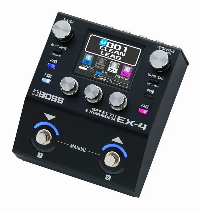 Boss EX-4 inquadrato di fronte su sfondo neutro