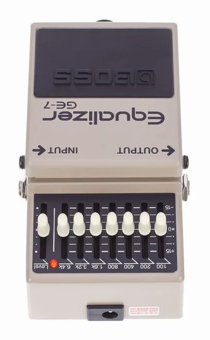 Boss GE-7 Equalizer, grafica del pannello superiore