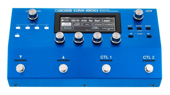 Boss GM-800 Guitar Synthesizer, manopole viste dall'alto