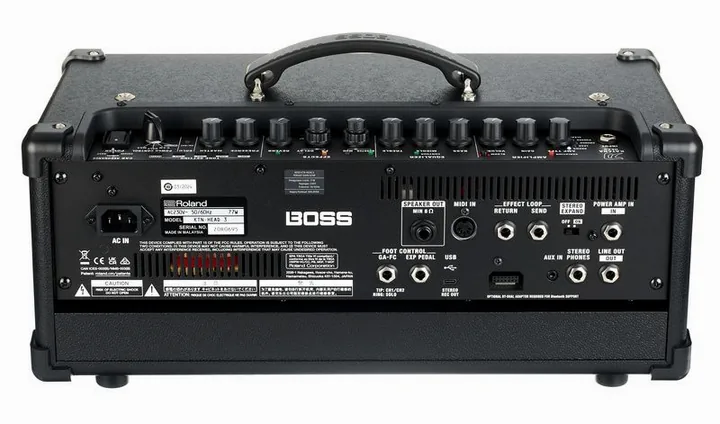 Boss Katana Head Gen 3, retro con le prese di collegamento