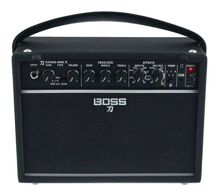 Boss Katana Mini X, retro con le prese di collegamento