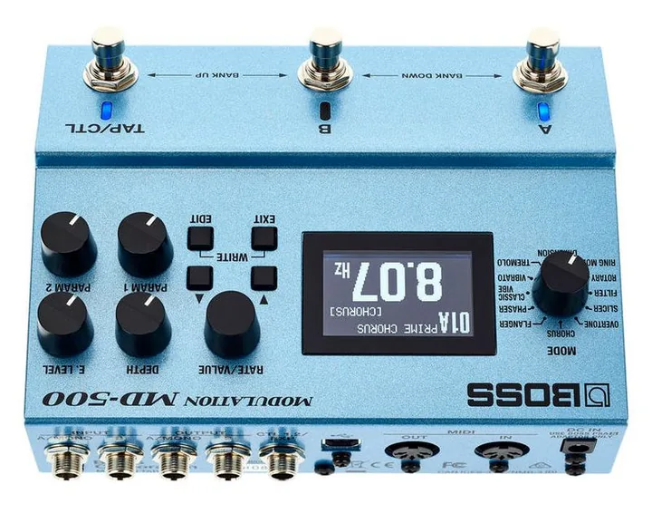 Boss MD-500 Modulation, grafica del pannello superiore