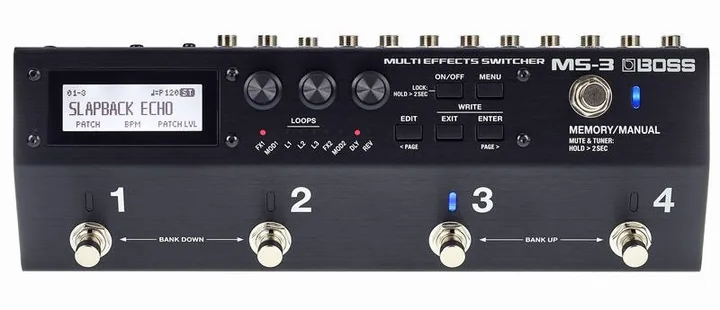Boss MS-3 Multi Effects Switcher, manopole viste dall'alto