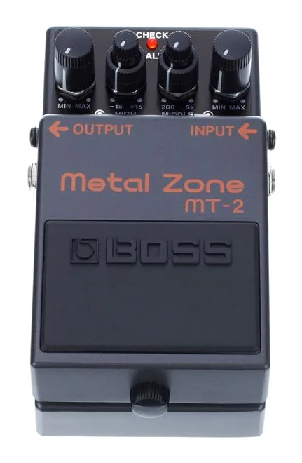 Boss MT-2 Metal Zone Distortion, connettori sul retro dell'unita