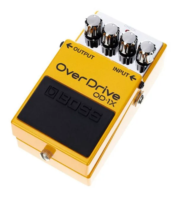 Boss OD-1X Overdrive inquadrato di fronte su sfondo neutro