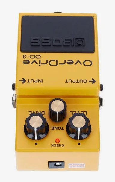 Boss OD-3 Overdrive, grafica del pannello superiore