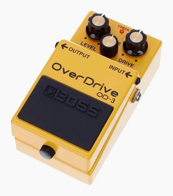 Boss OD-3 Overdrive in primo piano frontale