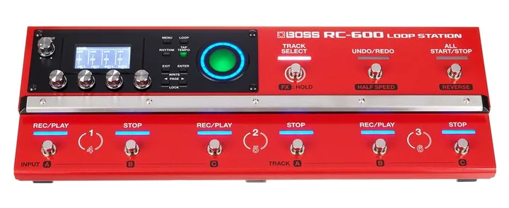 Boss RC-600 Loop Station, manopole viste dall'alto