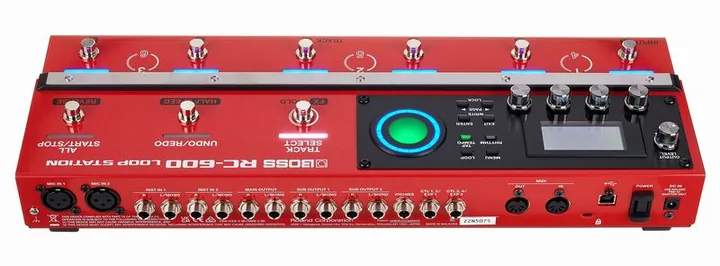 Boss RC-600 Loop Station, grafica del pannello superiore