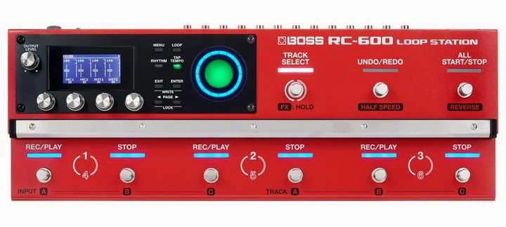 Boss RC-600 Loop Station, manopole viste dall'alto