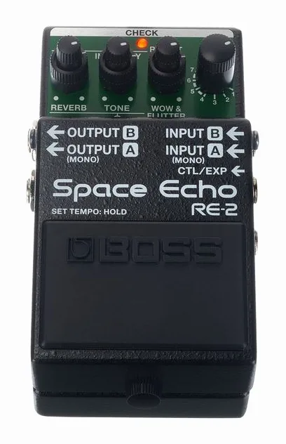 Boss RE-2 Space Echo Delay/Reverb, led e interruttore a pedale