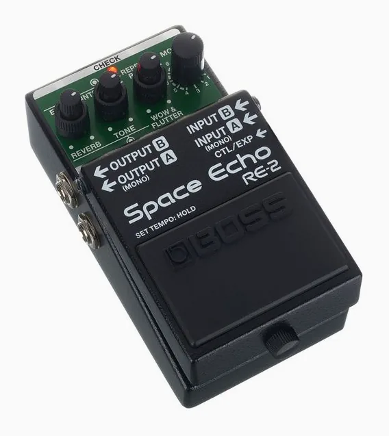 Boss RE-2 Space Echo Delay/Reverb, manopole viste dall'alto