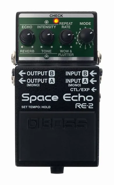 Boss RE-2 Space Echo Delay/Reverb, led e interruttore a pedale
