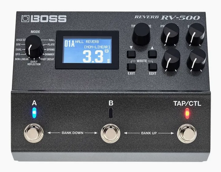 Boss RV-500 Reverb, connettori sul retro dell'unita