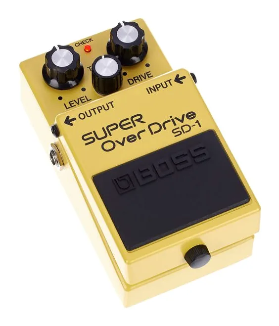 Boss SD-1 Overdrive, footswitch in primo piano