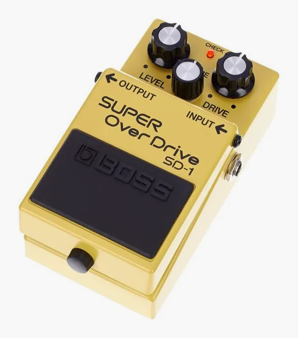 Boss SD-1 Overdrive in primo piano frontale