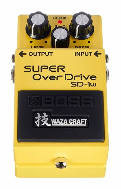 Boss SD-1W Super Overdrive, footswitch in primo piano