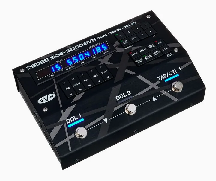 Boss SDE-3000 EVH Dual Delay, led e interruttore a pedale