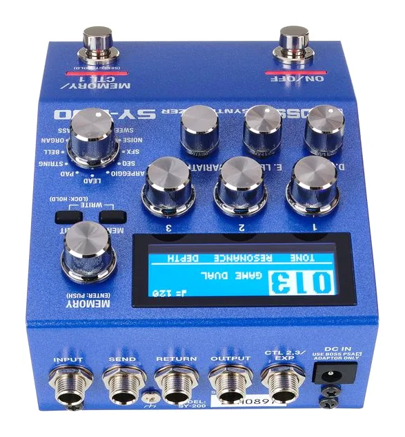 Boss SY-200 Guitar Synthesizer, grafica del pannello superiore