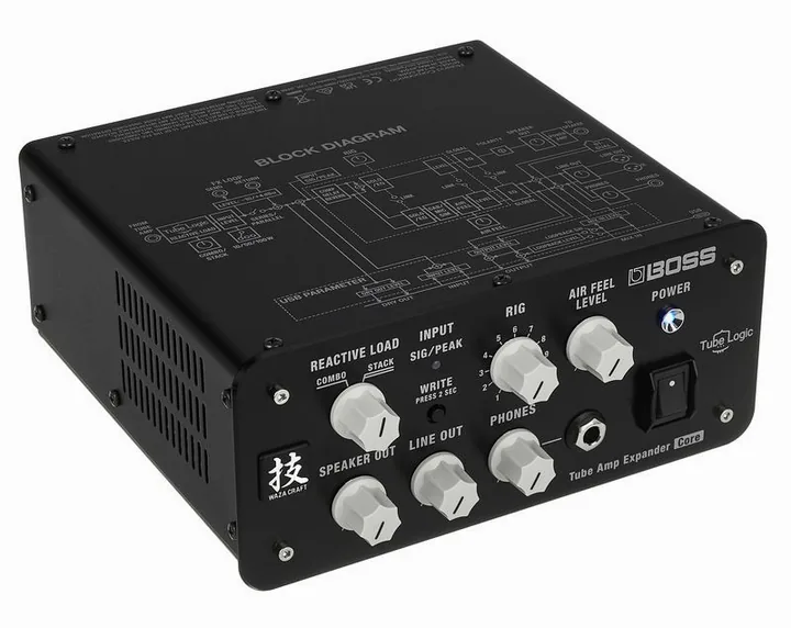 Boss WAZA Tube Amp Expander Core, manopole e selettore dei canali