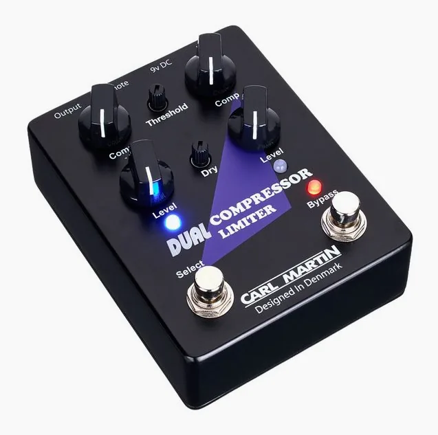 Carl Martin Dual Compressor Limiter, manopole viste dall'alto