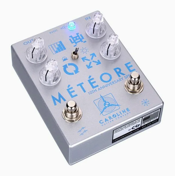Caroline Guitar Company Météore Lo-Fi Reverb 10th Anni, ingressi e uscite laterali