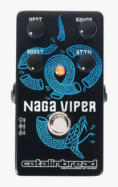 Catalinbread Naga Viper Treble Booster MKII, footswitch in primo piano