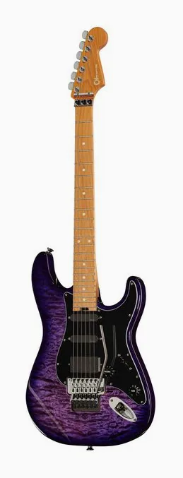 Charvel Marco Sfogli So-Cal St1 HSS FR inquadrato di fronte su sfondo neutro