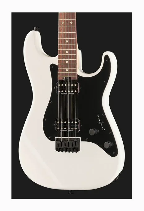Charvel PM SC1 SRS HH HT RW Snow White, paletta con meccaniche e logo