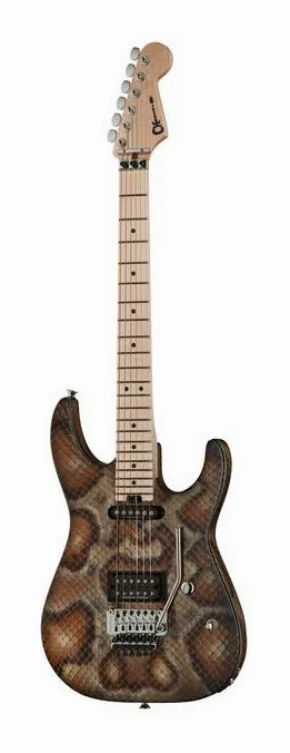 Charvel Pro Mod DK WDM Snake inquadrato di fronte su sfondo neutro